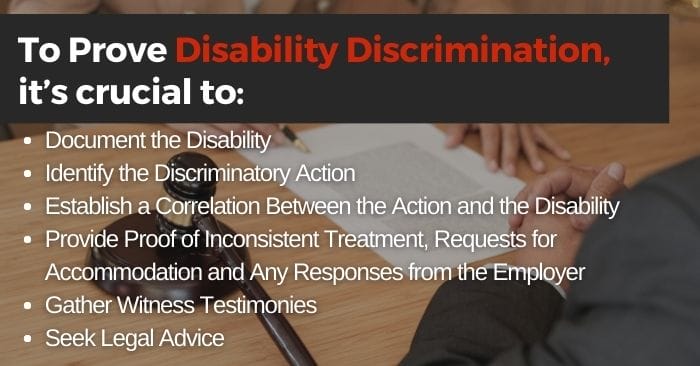 proving disability discrimination